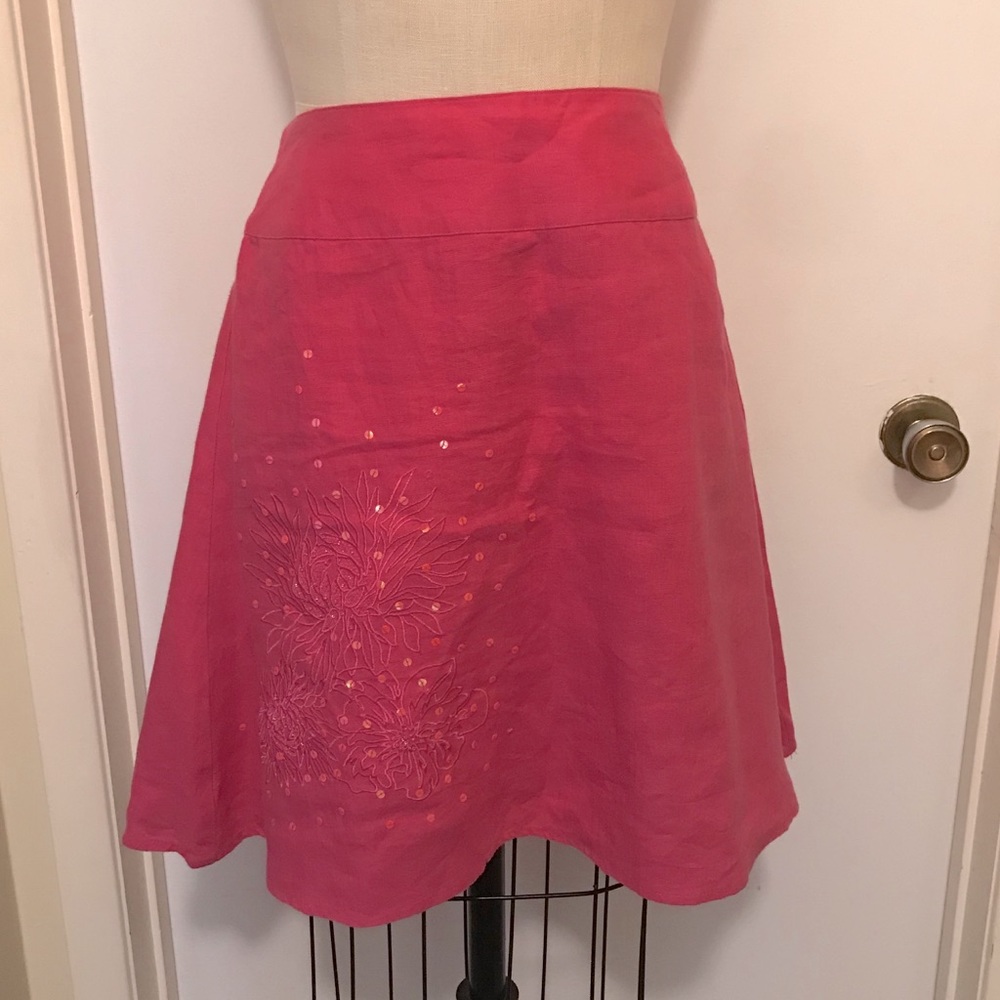 Vintage A-Line Linen Skirt